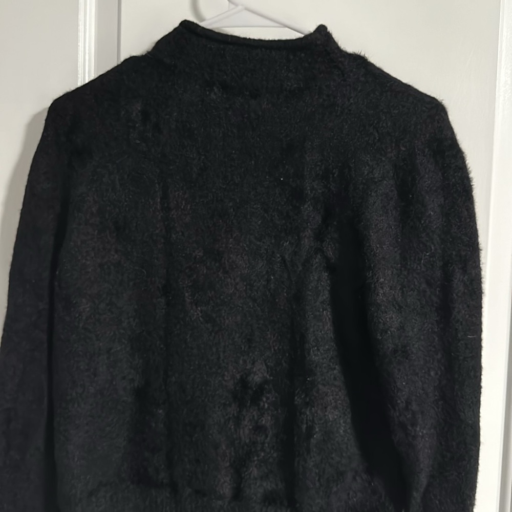 Fuzzy Mock Turtleneck Pullover Sweater - Picture 4 of 4